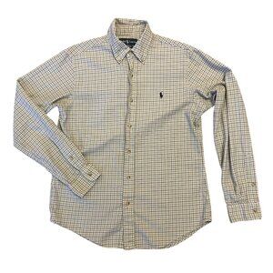 Polo Ralph Lauren Button Down Oxford Mens M Blue Black Checkered RRL Cotton Mens